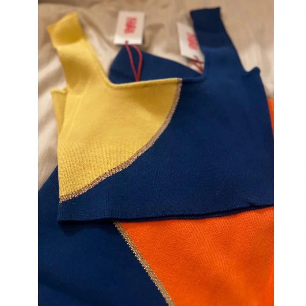 Solid & Striped Kimberly SET, Top & Skirt Color Block Matching Set, NEW